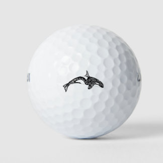 Orca - Handgezeichnet - Schwarz und Weiß Golfball