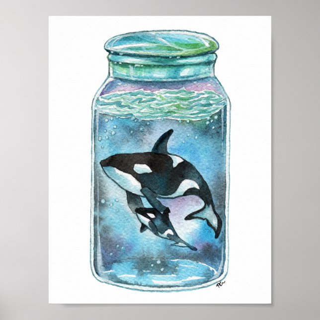 Orca im Jar Poster (Vorne)