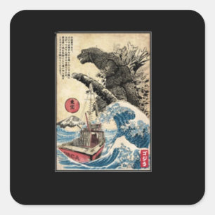 Orca in Japan Quadratischer Aufkleber