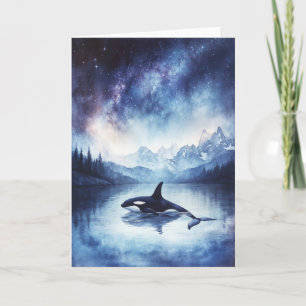 Orca inmitten der Sterne und Berge Karte