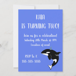 Orca Killer Whale Birthday Einladung