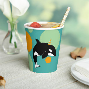 Orca Killer Whale Birthday Pappbecher
