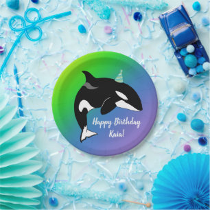 Orca Killer Whale Birthday  Pappteller
