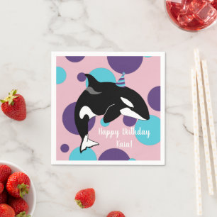 Orca Killer Whale Birthday Serviette
