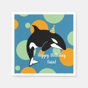 Orca Killer Whale Birthday  Serviette