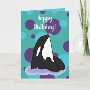 Orca Killer Whale Geburtstag individuell einstellb Karte