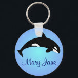 Orca Killer Whale Gradient Blue Name Schlüsselanhänger<br><div class="desc">Schwarz-Weiß-Silhouette eines Killerwals (Orcinus orca), auch bekannt als Orca, Orca Wal oder Blackfish. Dieses intelligente, seltsame Meeremämmer gehört zur Familie der Ozeandolphine. Trotz ihrer großen Größe und ihrem wilden klingenden Namen wird das wilde Orca nicht als Bedrohung für den Menschen angesehen und ist sehr tolerant gegenüber Menschen in ihrer Umgebung....</div>