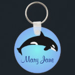 Orca Killer Whale Gradient Blue Name Schlüsselanhänger<br><div class="desc">Schwarz-Weiß-Silhouette eines Killerwals (Orcinus orca), auch bekannt als Orca, Orca Wal oder Blackfish. Dieses intelligente, seltsame Meeremämmer gehört zur Familie der Ozeandolphine. Trotz ihrer großen Größe und ihrem wilden klingenden Namen wird das wilde Orca nicht als Bedrohung für den Menschen angesehen und ist sehr tolerant gegenüber Menschen in ihrer Umgebung....</div>