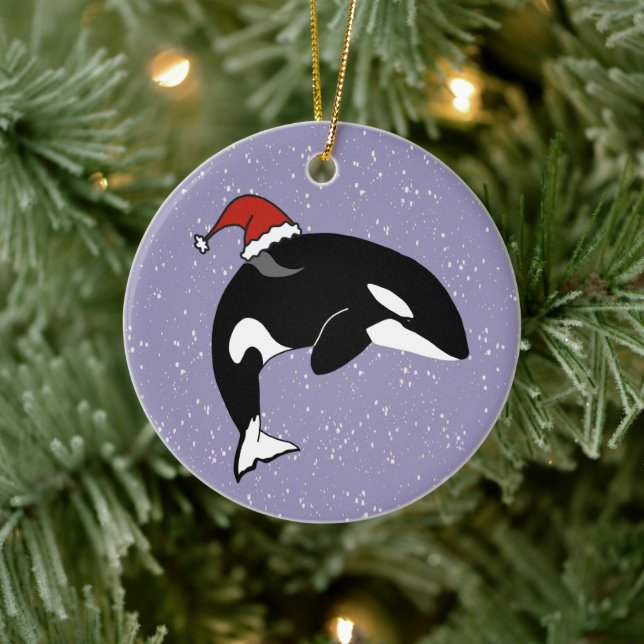 Orca Killer Whale Keramik Ornament (Baum)