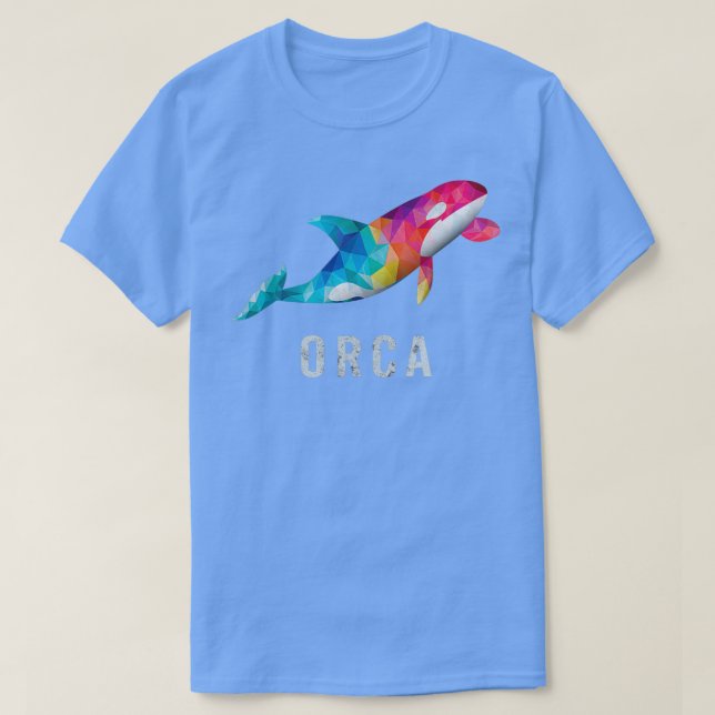 Orca Killer Whale Lovers Retro Polygonal Distresse T-Shirt (Design vorne)