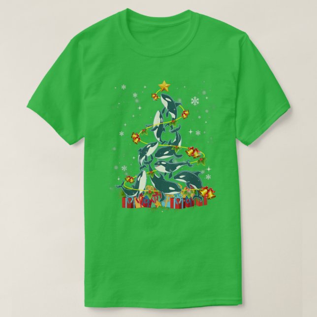 Orca Killer Whale Ornament Weihnachtsbaum 141 T-Shirt (Design vorne)