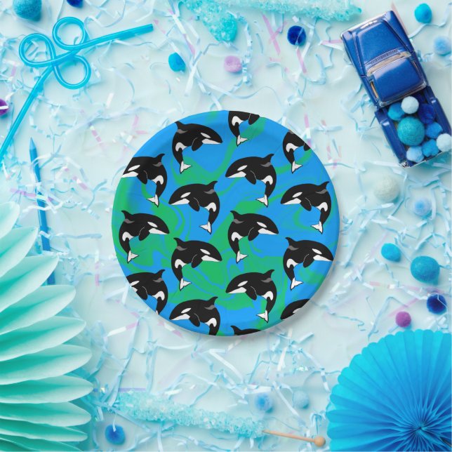 Orca Killer Whale Pappteller (Party)