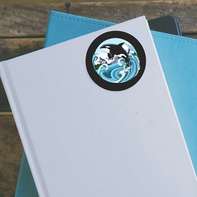 Orca Killer Whale Runder Aufkleber (Von Creator hochgeladen)
