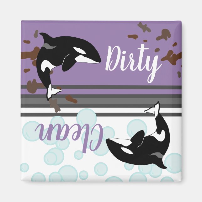 Orca Killer Whale schmutzig/sauber Magnet (Vorne)