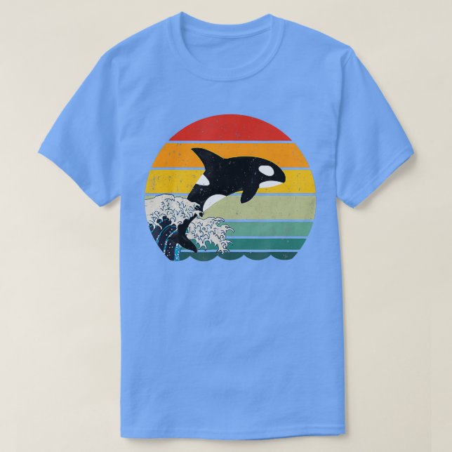 Orca Killer Whale Sea Panda Retro T-Shirt (Design vorne)