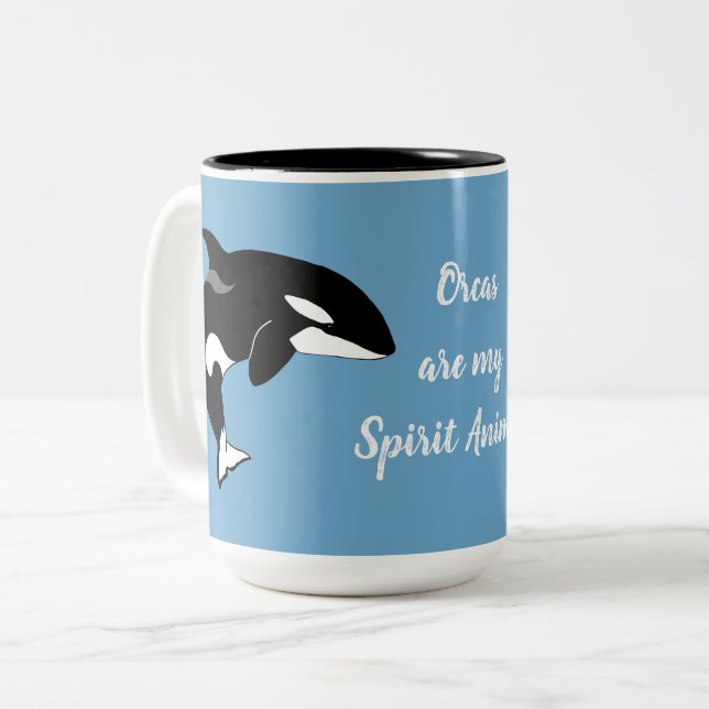 Orca Killer Whale Spirit Animal Zweifarbige Tasse (Vorderseite Links)