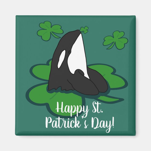 Orca Killer Whale St Patrick's Day Magnet (Vorne)