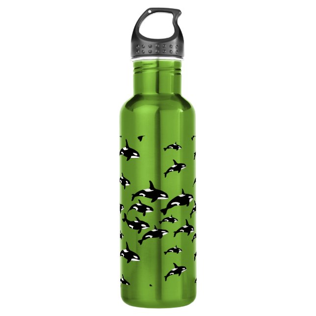 Orca Killer Whales Marine Wildlife Graphic Print Edelstahlflasche (Vorderseite)