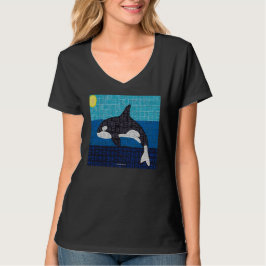 Orca (lebendig) - Damen V-Ausschnitt T-Shirt