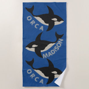 Orca Leder sieht hellblau personalisieren dies Strandtuch