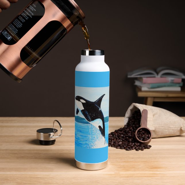 Orca-Malerei Trinkflasche (Kaffee (gedreht))