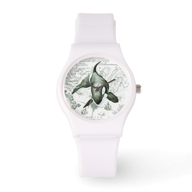 Orca Map Green Armbanduhr (Vorderseite)
