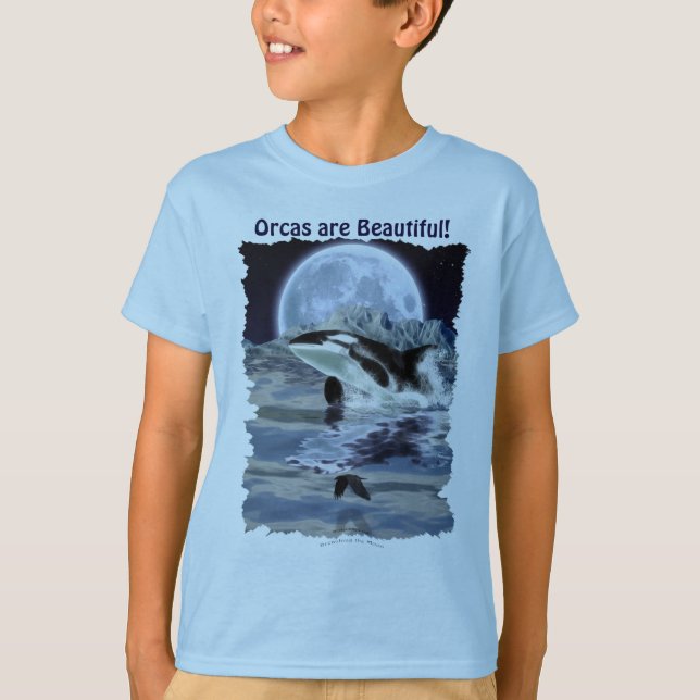 Orca mit Raven & Moon brechen T-Shirt (Vorderseite)