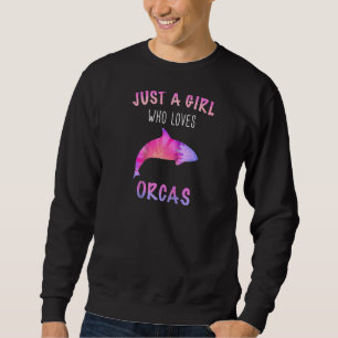 Orca Mörderwal Ozean Nur ein Mädchen Raglan Baseba Sweatshirt