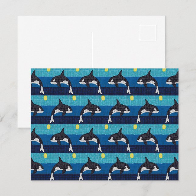 Orca (Muster) - Postkarte (Vorne/Hinten)