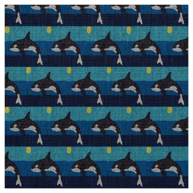 Orca - Natürliches Leinengewebe Stoff (Muster)