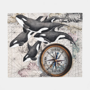 Orca-Nautikkompass Fleecedecke