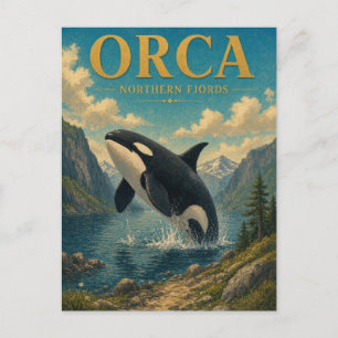 Orca Northern Fjords Aquarell GeoSaga Postkarte