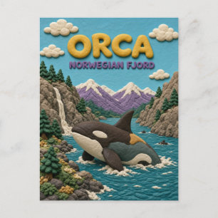 Orca Norwegian Fjord Moderne KlayKoo Postkarte