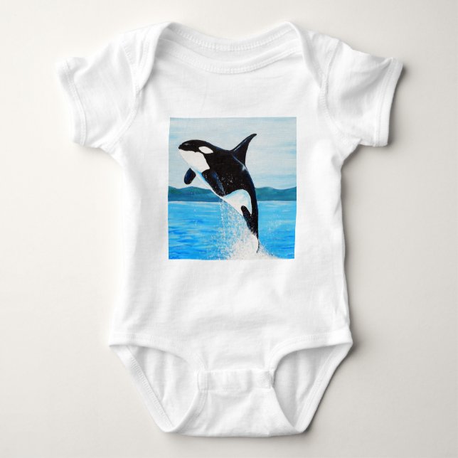 Orca Painting Baby Strampler (Vorderseite)