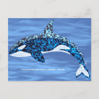 Orca Positive Thinking Postcards Feiertagspostkarte