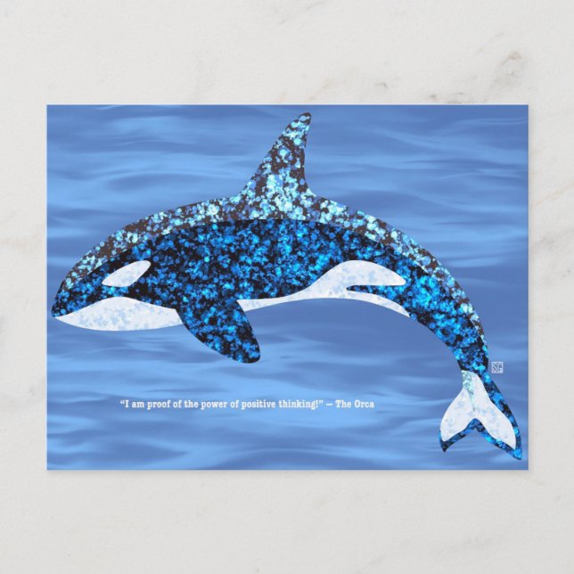 Orca Positive Thinking Postcards Feiertagspostkarte (Vorderseite)