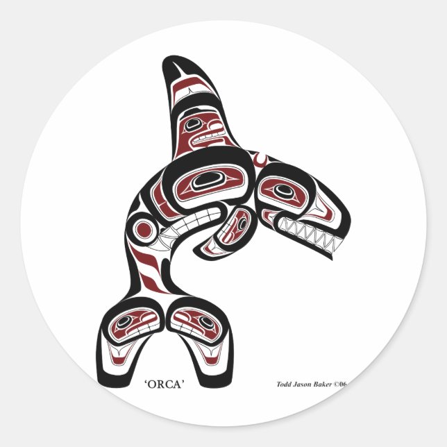 Orca Runder Aufkleber (Vorderseite)