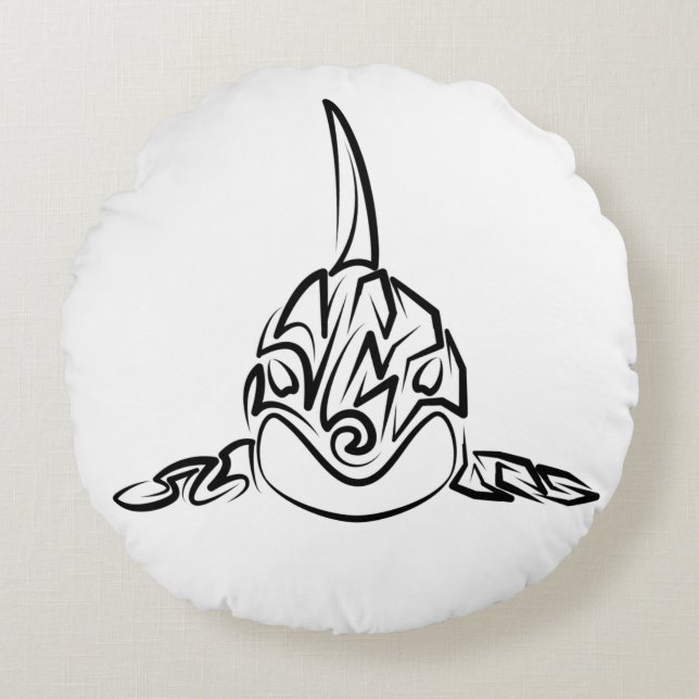 Orca Rundes Kissen (Vorderseite)
