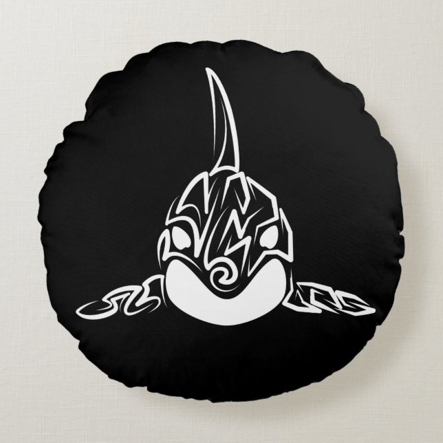 Orca Rundes Kissen (Vorderseite)