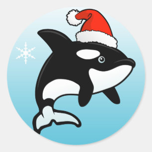 Orca Santa Runder Aufkleber