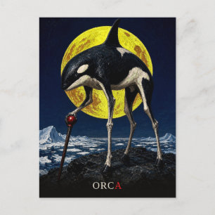 Orca Stock Surrealismus Postkarte