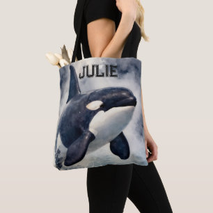  Orca Stürmische Wellen, Personalisiert Tasche