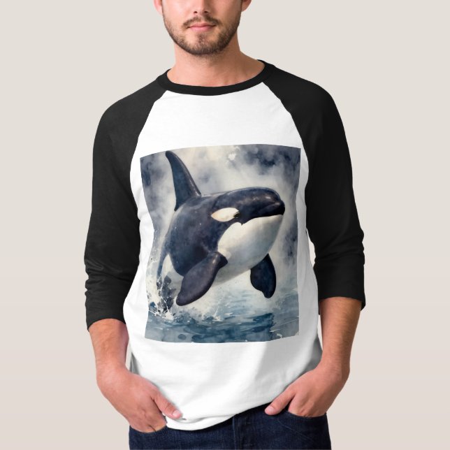 Orca Stürmische Wellen T-Shirt (Vorderseite)