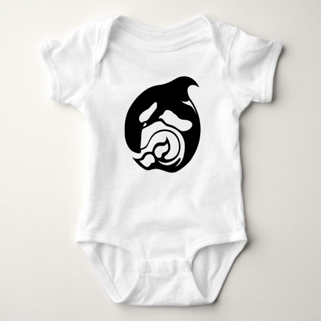 Orca-Symbol Baby Strampler (Vorderseite)