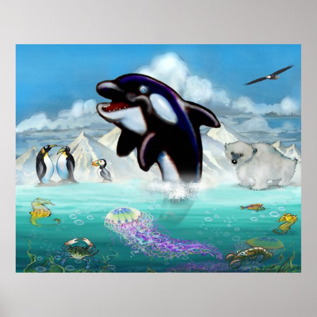 Orca und arktisches Poster (Vorne)