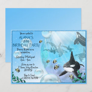 Orca unter den Party Einladungen des Meeres