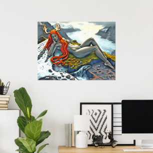 Orca unter der Göttin Poster