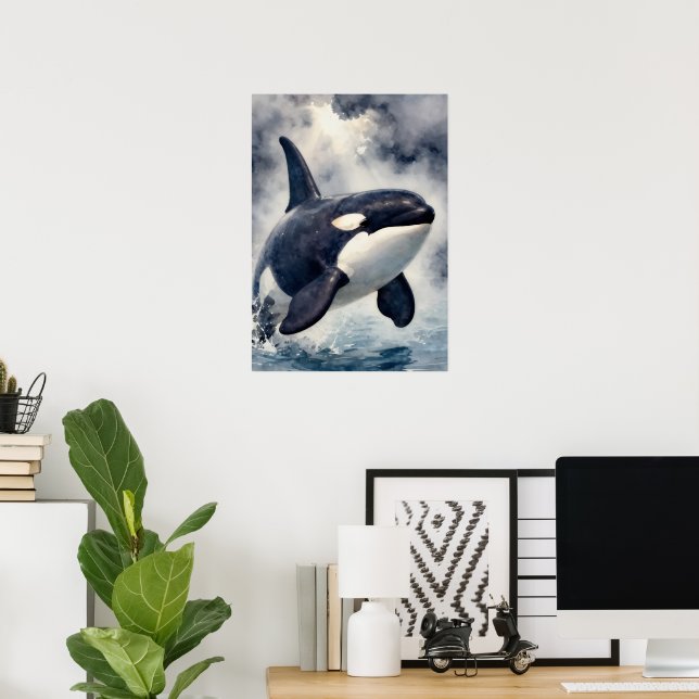 Orca Vagues orageuses, Affiche (Bureau à domicile)