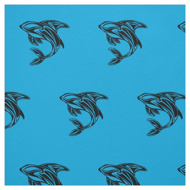 Orca-Wal Blau-Muster-Stoff Stoff (Muster)