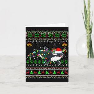 Orca-Wal hässliche Weihnachtspullover Santa Meer A Karte
